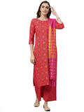 Gosriki Women'S Rayon Kurta Palazzos And Dupatta (Client-Red_L-Go Large),Red,,B092D2WXVT