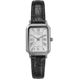 Timex Womens Dress 21mm Watch - Black Strap White Dial Silver-Tone Case