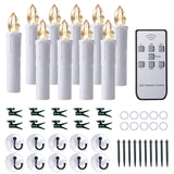 MIXALY 10 PCS Flameless Taper LED Window Candles - Battery Operated with Remote Updated Timer - Warm White - Perfect for Wedding