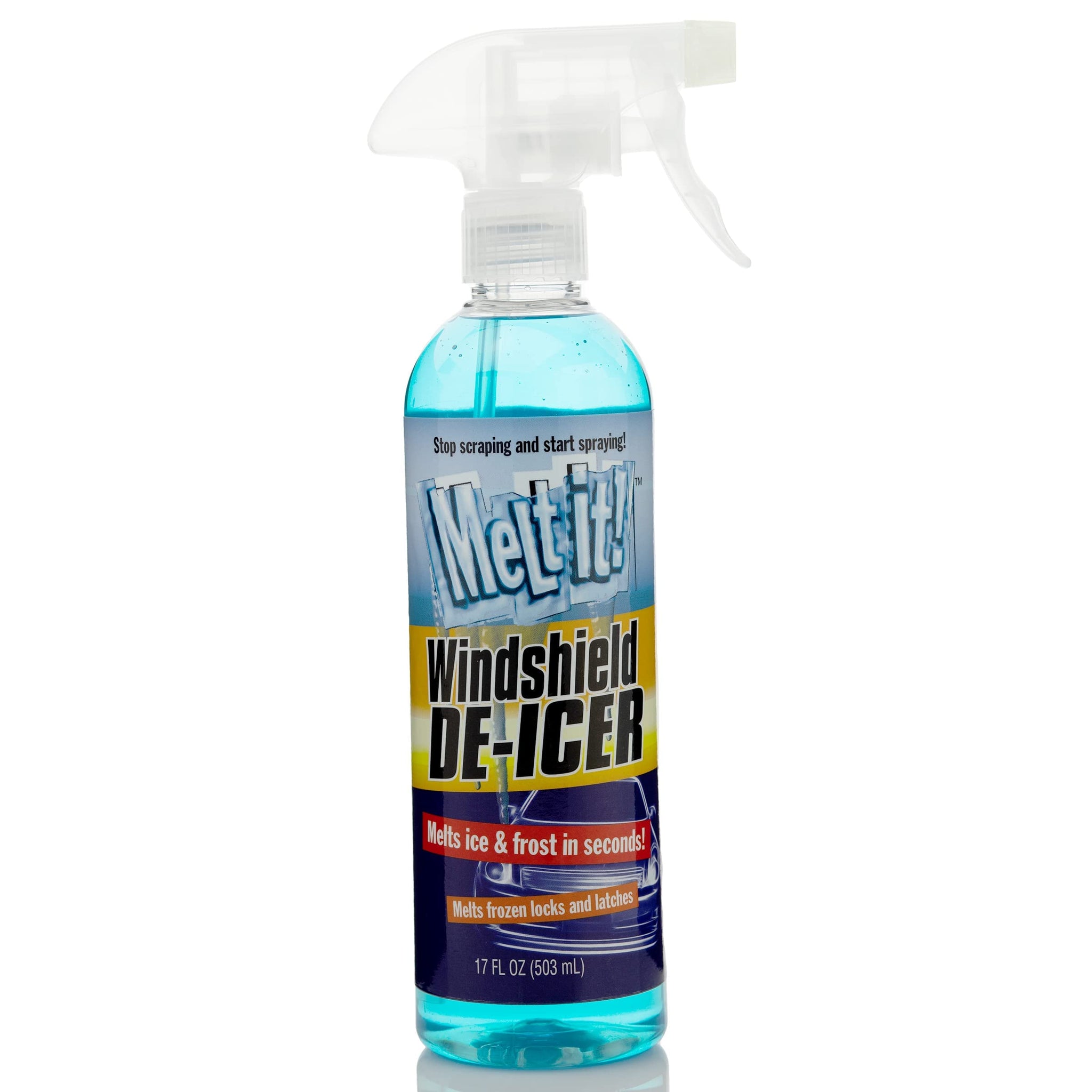 Melt It! E?Z?R Windshield De-Icer. Instantly Melts Ice & Winter Frost For Car Windshields, Windows, Mirrors, Key Locks, & Latche
