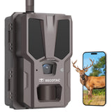 RECOTAC Sense Cellular Trail Camera - 32MP 2.2K HD Game Camera with AI Photo Upscaling via App Auto Connect 4G,No Glow IR Night 