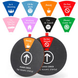 Chunful 2 Pack 8 Large Office Door Signs Available and Away Wooden 8 Status Options Wheel Do Not Disturb in a Meeting Sign for 