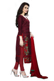 Gosriki Women'S Cotton Dress Material (Sanah 1255_Dark Maroon_Free Size),Dark Maroon,,B07R9974H9