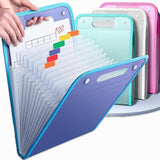 13 Pockets Vertical Expanding File Folder, A4 Letter Size Document Organizer, Stationery Storage Bag|Multi Layer Accordion File 