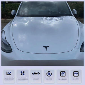 YHCDSEA for Model 3 Emblem Badge Sticker Cover, fit for Tesla Model 3 Logo Decals Accessories (Matt Black)