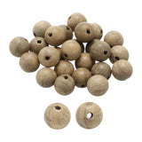 HARFINGTON 100pcs Natural Wooden Beads 8mm Golden Silky Wood Round Polished Loose Bead Smooth Spacer Balls Beading for Jewelry M