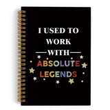 QLMX I Used to Work with Absolute Legends Spiral Journal Notebook, Coworker Leaving Gifts, Funny Notebooks for Work Colleague, F