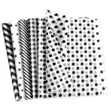 SANNIX 100 Sheets Black White Tissue Paper Star Dots Stripes Waves Print Bulk Gift Wrapping Paper for Gift Wrapping DIY Crafts B