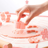 HAGBOU Cookie Press, 4 Styles Cookie Stamps Cherry Blossom Cookie Cutters Mold for Flower Cookies Pastry Accessories (Pink)