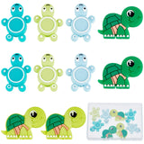 SUNNYCLUE 1 Box 10Pcs Animal Silicone Beads Turtle Beads Tortoise Silicone Animals Green Flat Chunky Loose Spacers for Jewelry M