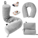Shiksha Patri Adjustable Twist Memory Foam Travel Pillow || Neck, Chin, Back & Leg Support || Washable Cover || Comfortable Cush