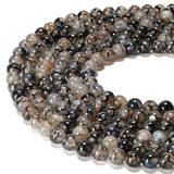 jodaying 10mm Black White Dragon Agate Smooth Round Natural Gemstone Loose Beads for Jewelry Making DIY Findings 1 Strand 15