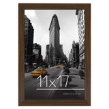 Americanflat 11x17 Walnut Picture Frame - Legal Sized Paper Display. - composite Wood with Shatter Resistant glass - Wall Mounte