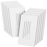 Bates- Screwless Decorator Wall Plates, White, 10 Pack, Screwless Wall Plates 1 Gang, Switch Cover Plate, Electrical Outlet Cove