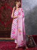 Anni Designer Women'S Rayon Blend Straight Printed Kurta With Pant & Dupatta (Tannu Pink-Vks01_M_Pink_Medium),Pink,M,,,