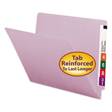 Smead End Tab File Folder, ShelfMaster Reinforced StraightCut Tab, Letter Size, Lavender, 100 Per Box (25410)