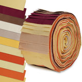 40 Pcs Jelly Roll Fabric 2.5x39 Inches (6.5x100 cm) Quilting Strips Bundle 100% Cotton Solid Color Fabrics Patchwork for DIY Sew