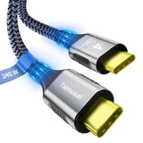 Talmosal 240W for Thunderbolt 4 Cable 15 ft, Support 5K / 4K@60Hz 20Gbps with PD Fast Charging for iPhone 17, Mac mini M4 / M4 Pro, MacBook Pro, Docking, eGPU, SSD, Surface Pro, VR Headset