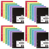 Mead Spiral Notebook, 24 Pack, 1Subject, Wide Ruled Paper, 71/2 x 101/2, 70 Sheets per Notebook, Color Will Vary (05510)