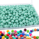 Sunrony 170Pcs 15mm Silicone Beads for Keychain Making, Round Silicone Beads for Pens and Necklace Bracelet Crafts Making(Mint G