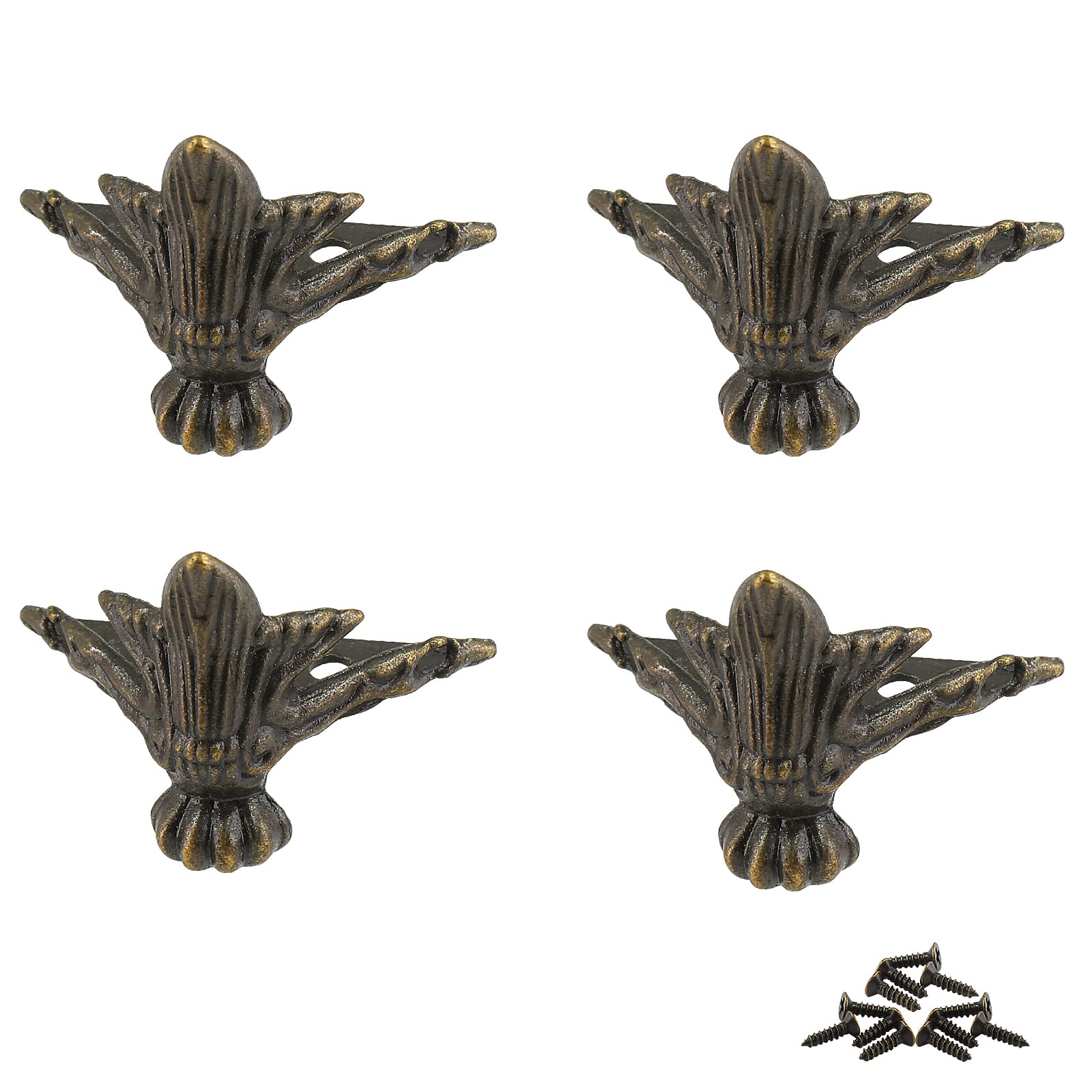 Hitefu Retro Furniture Feet Metal Feet for Jewelry Box,Bronze Antique Furniture Legs Claw Feet for Crafts,24Pcs Box Hardware Dec