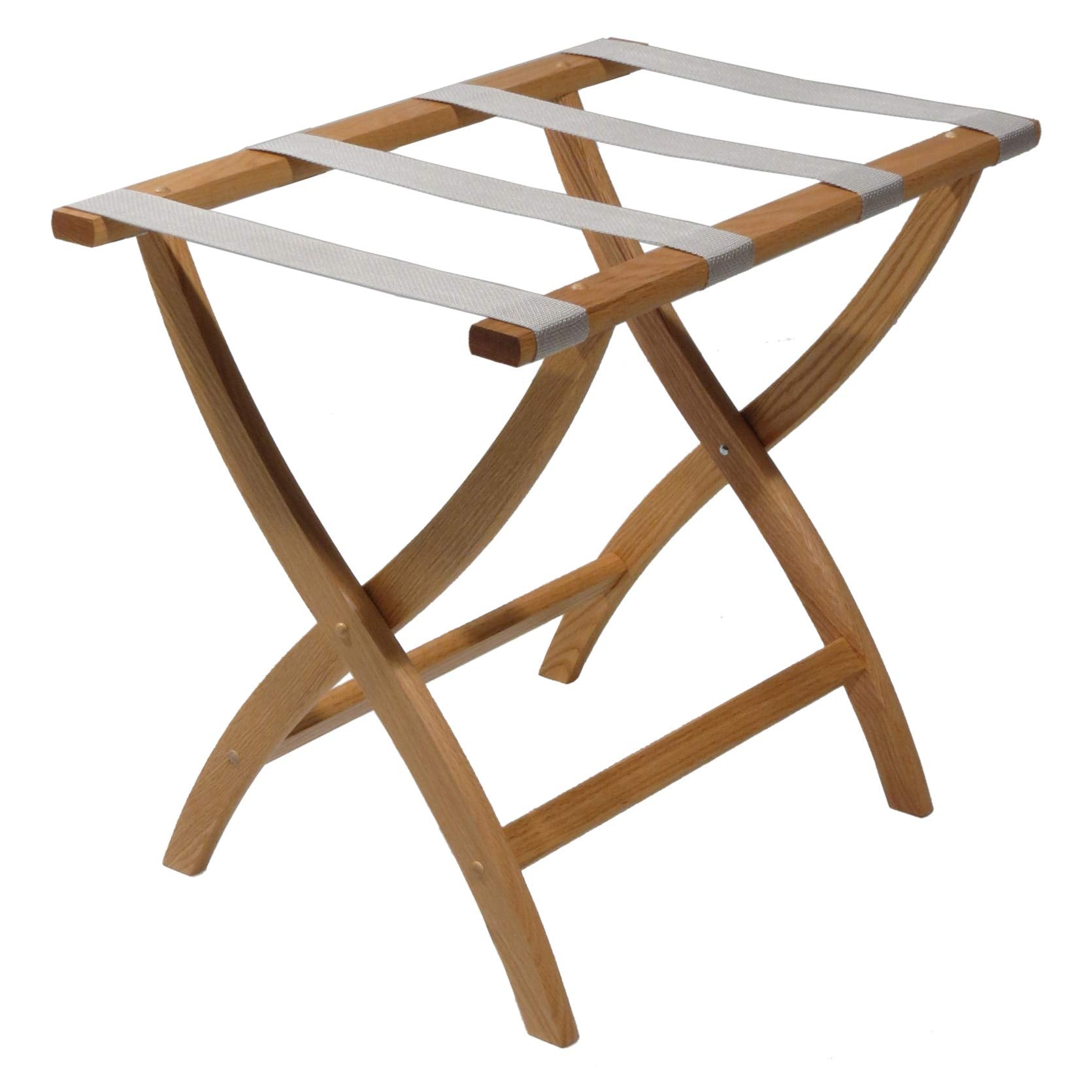 Wooden Mallet Designer Curve Leg Luggage Rack, Light Oak