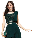 Fashion Basket Women'S Georgette Semi-Stitched Lehenga Choli ($P-Fb-Lh-L8215-17_Dark Green_Free Size)