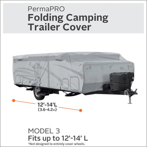 Classic Accessories Over Drive Permapro Folding Camping Trailer Cover, Fits 12 - 14L Trailers