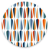 Round Mouse Pad, Mid-Century Modern Style Pattern Customized Premium-Textured Mouse Mat, Washable Mousepads with Non-Slip Rubber