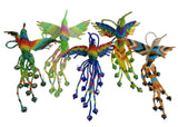 Beaded Hummingbird, 5 Piece Set, Souvenir, from Mexico, Multicolor, 5 INCHES, Seed Beads