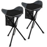 REDCAMP 2 Pack 22.4IN Tall Folding Tripod Stools for Adults, Lightweight Portable Camping Stools for Fishing Hunting Backpacking