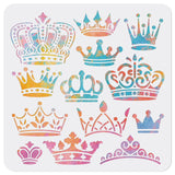 Mayjoydiy Crown Stencil King Queens Crown Stencils For Painting 11.811.8Inch Reusable Pet Material Light For Diy Gift Decorative