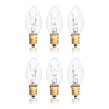 Simba Lighting C7 7W Replacement Bulb (6 Pack) for Night Light, Clear Candle Shape, 120V, E12 Candelabra Base, Dimmable, 2700K W