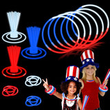 Kannove 240 PCS American Usa Flag Accessories for Kids, Patriotic Red White Blue Glow Sticks Party Favors Supplies Bulk,Light up