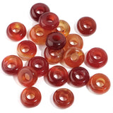 THEDAYEE 20Pcs Natural Red Carnelian Large Hole Beads, 8x14mm Rondelle Gemstone Spacer Beads 6mm Big Hole for Jewelry Making, Be