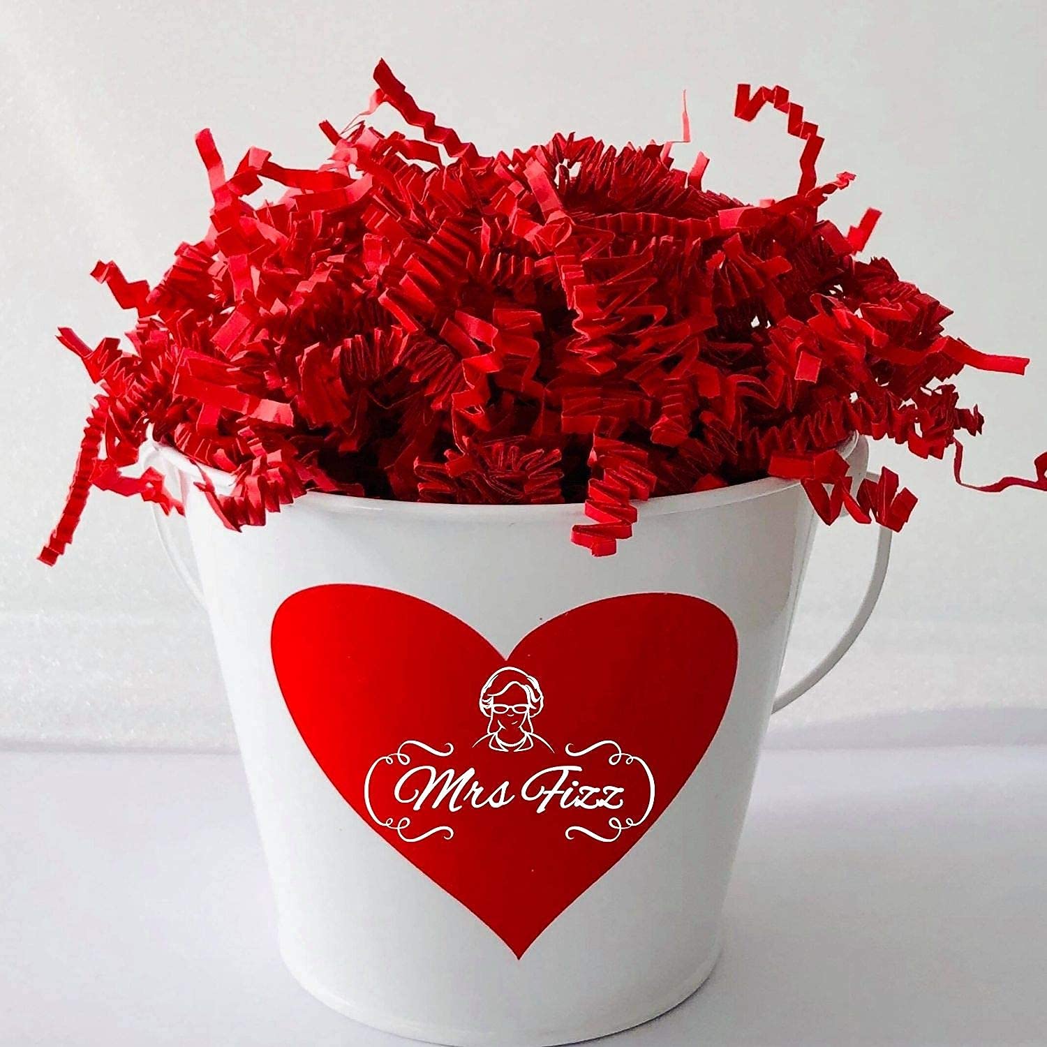 Mrs Fizz Crinkle Cut Paper Shred Filler for Packing and Filling Gift Baskets (2 LB) Red