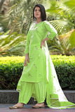 Gosriki Women'S Rayon Blend Hand Block Printed Straight Kurta With Pant & Dupatta (Ragsri Green-Gs_M_Green_Medium),Green,,B0DC6NZWJG