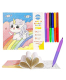 SID MAGIC Art Doodle Colouring Book Set for Kids 2 Theme Variants (Unicorn) | Includes 6 DoubleSided Markers | Story Picture