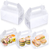 50 Pack Clear Gable Bakery Gift Boxes Candy Treat Gift Box Plastic Party Favor Boxes for Dessert Cookies Birthday Baby Shower We