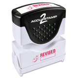 ACCUSTAMP2 Message Stamp with Shutter, 1Color, REVISED, 15/8 x 1/2 Impression, PreInk, Red Ink (035587)