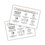 Cinnamon Roll Care Instruction Storage Cards | 30 pk 4x6Tan Minimalist Bakery Customer Sourdough Bread Loyalty Baker Busines