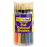 Creativity Street Colossal Brushes PAC5167, Flat, Asssorted Colors, 71/4 Long, 30 Count