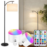 Battery Operated Cordless Floor Lamp with Remote Control For Bedroom, Dimmable Floor Lamp Modern Tall Standing Floor Lamp with L