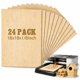Juexica 24 Pcs 18 X 18x 1/8 Basswood Craft Sheets 3mm Plywood Board Wood Thin Sheets for Arts Crafts Woodworking Scroll Sawing P