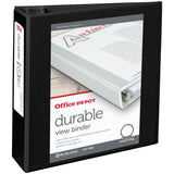 OfficeMax Durable View Binders with Round Ring 3, Black