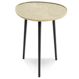 Simplihome Tanner Mid Century Modern 19 Inch Wide Metal Side Table In Gold, For The Living Room And Bedroom