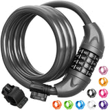 Titanker Bike Lock, Lock for Bike Locks with Combinations Resettable Bike Lock Cable 4 Feet with Mounting Bracket, 1/2 Inch Diam