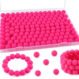 Kovict 200pcs Silicone Beads, 12mm Silicone Beads for Keychain Making, Pens Bracelet Necklace DIY Crafts(Hot Pink)