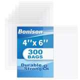 300 Pack 4x6 Inch Small Plastic Bags - Reclosable Zipper Jewelry Baggies, Clear Resealable Zip Bags for Storage, Beads, Crafts &