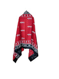 Desi Legacy Swati Mahakal Cotton Stole | 180X91 Cm Red Stole With Black Borders |  Printed In Hindi | Pure Cotton Spiritual Sha